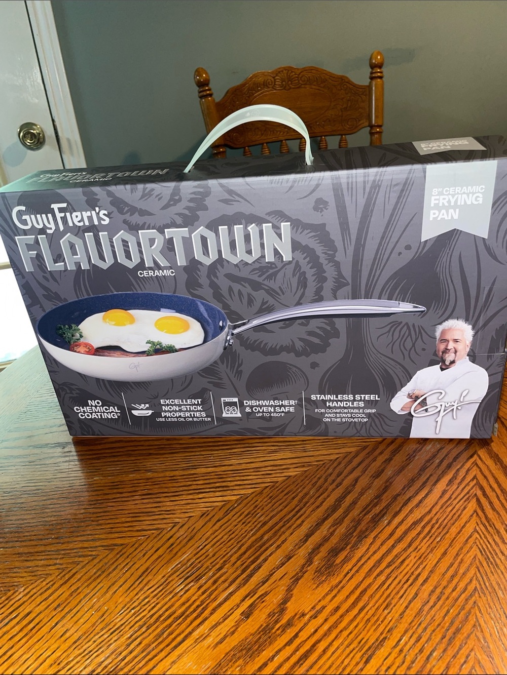 Guy Fieri Flavortown Ceramic 8” Non-Stick Frying Pan- Dishwasher Safe NIB